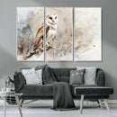 Barn Owl Wall Art | Watercolor Canvas Print | Perfect for