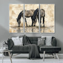 Chinese Style Abstract Black Horses Wall Art Canvas Print - by MyGreatCanvas | Canvas Wall Art Prints | Photo Prints & Wall Decor