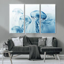 Blue Jellyfish Wall Art Canvas Print