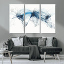 Flight Route Map Wall Art Canvas Print, Abstract Air Traffic