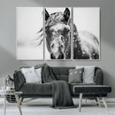 Western Wall Art | Black and White Winter Horse Wall Art | by MyGreatCanvas | Canvas Wall Art Prints | Photo Prints & Wall Decor