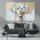 Golden Petal Wall Art - Canvas Print Flower Head Woman