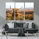 Scottish Highland Cow Canvas Wall Art – Rustic Farmhouse