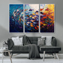 Vibrant Abstract Fish Swarm Art – Colorful Fish Inspired