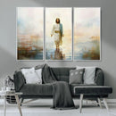 Framed Jesus Walking on Water Wall Art - 3-Panel Christian by MyGreatCanvas | Canvas Wall Art Prints | Photo Prints & Wall Decor