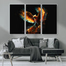 Fiery Phoenix Canvas Print | Ready to Hang Wall Art | Bold