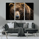 Grizzly Brown Bear Canvas Wall Art, Wildlife Animal Canvas