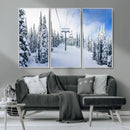 Winter Ski Lift Wall Art Print - Landscape Wall Art | Snowy by MyGreatCanvas | Canvas Wall Art Prints | Photo Prints & Wall Decor