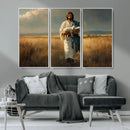 Jesus Shepherd Wall Art | Ready to Hang Triptych Canvas of