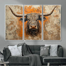 Abstract Cow Longhorn Bull Wall Art Canvas Print - Rustic by MyGreatCanvas | Canvas Wall Art Prints | Photo Prints & Wall Decor
