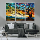 Vibrant Mosaic Tree of Life Wall Art | Stained Glass Style