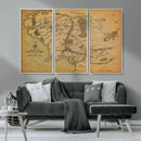 Middle Earth Map Canvas Wall Art – Vintage Fantasy Map
