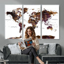World Map Canvas Print – Detailed Map of the World Wall Art
