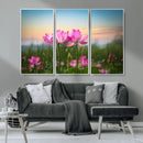 Pink Flower on the Mountain Canvas Print, Framed Pink Flower