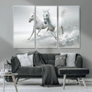 Large Wall Art Canvas Print – Beautiful Running White Horses