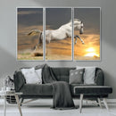 Large Wall Art Canvas Print – White Jumping Horse Sunset by MyGreatCanvas | Canvas Wall Art Prints | Photo Prints & Wall Decor