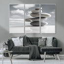 Still Life Black and White Zen Stones Wall Art Canvas,