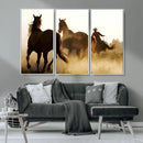 Horses and Cowboys Wall Art Canvas Print by MyGreatCanvas | Canvas Wall Art Prints | Photo Prints & Wall Decor