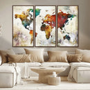 Watercolor World Map Canvas Print – Framed Wall Art for by MyGreatCanvas | Canvas Wall Art Prints | Photo Prints & Wall Decor