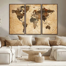 Push Pin World Map Canvas Print – Framed Travel Tracker Wall by MyGreatCanvas | Canvas Wall Art Prints | Photo Prints & Wall Decor