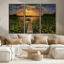 Lake and Flower Wall Art Canvas Print