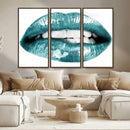 Blue Lips Wall Art Canvas Print
