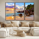 Tropical Island Beach Sunset Canvas Print