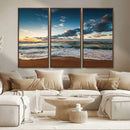 Ocean Beach Wall Art Canvas Print Sunset Artwork Print