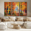 Autumn Red Forest Triptych Canvas Wall Art Print, Forest by MyGreatCanvas | Canvas Wall Art Prints | Photo Prints & Wall Decor