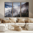 Beautiful Rising Fog in Winter Mountain Landscape- Framed