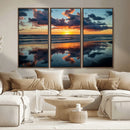 Beach Sunset Print - Stunning Ocean Canvas Artwork with