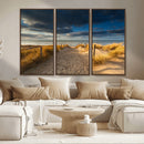 Ocean Beach Dark Clouds Wall Art Canvas Print