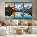 Landscape Mountain and Lake View Wall Art Canvas Print