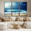 Majestic Ocean Wave Wall Art Canvas | 3 Panel Large Seascape