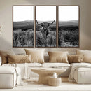 Black and White Highland Cow Canvas Wall Art, Longhorn by MyGreatCanvas | Canvas Wall Art Prints | Photo Prints & Wall Decor