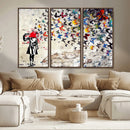 Banksy Art Butterfly Girl Explosion Canvas Art – Vibrant