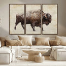 Buffalo Wall Art, Western Bison Canvas Print, Rustic Buffalo