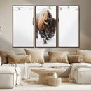 Bison Winter Wall Art Canvas Print For Farmhouse Decor