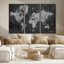World Map Canvas Print – Detailed Map of the World Wall Art