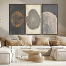 Boho Tree Ring Wall Art, Modern Minimalist Wood Grain