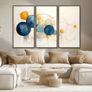 Geometric Blue Orange Abstract Wall Art Canvas, Geometric