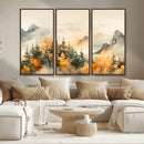 Abstract Watercolor Mountains and Trees Autumn Art, by MyGreatCanvas | Canvas Wall Art Prints | Photo Prints & Wall Decor
