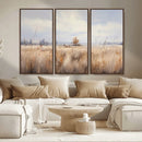 Golden Fields Wall Art Print Canvas – Serene Landscape of