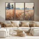 Golden Fields Canvas Wall Art Print – Serene Landscape of