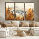 Golden Autumn Forest Wall Art Canvas | Mountain Landscape