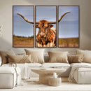 Texas Longhorn Wall Art Print, Framed Longhorn Cow Wall Art