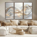Abstract art Grey and Gold Lines Wall Art