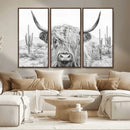 Rustic Charm | Cow Longhorn Black White Bighorn Wall Art