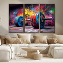 Abstract Graffiti Barbell Canvas Wall Art – Urban Fitness