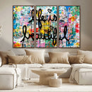 Life Beautiful Art Print - Banksy Graffiti Wall Art Canvas by MyGreatCanvas | Canvas Wall Art Prints | Photo Prints & Wall Decor